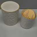 famiware Ocean Utensil Holder, 7.2"+5.8" Ceramic Kitchen Utensil Holder for Countertop, Cooking Utensil Crocks, Utensil Organizer for Spatula & Spoon, Kitchen Decor, Set of 2, Vanilla White