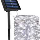 Solar String Lights, 1Pack 72ft 200LED 8 Modes White Solar Fairy Lights, Waterproof Copper Wire Fairy Lights Outdoor for Deck Yard Wedding Party Decor (White)