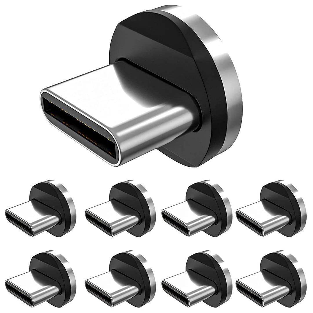 Magnetic Connector Tips Head for Type C Android Devices (9 Pack), Magnetic Phone Cable Adapter