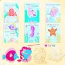 2 x 24 Sets Valentines Cards with Art Supplies-Ocean Sea Animal Wood Painting Craft Kits,DIY Unfinished Wooden Octopus,Whale,Dolphin,Seahorse,Starfish,Fish for Valentines Day Gift Exchange Art Project