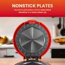 Elite Gourmet EQD-118 Electric Non-Stick 11" Quesadilla Maker, Easy-Slice 6-Wedge, Grilled Cheese Corn Flour Tortilla Snacks, Red