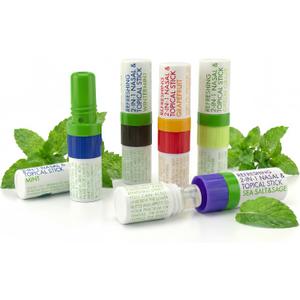 Herb Island 2-in-1 Nasal Stick Inhaler & Essential Oil Topical Rub, Refreshing Nose Inhaler Stick, VapoInhaler Wake Up Stick for Focus & Clear Breathing 5 Pack