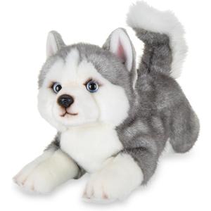 Bearington Explore 13-Inch Baby Dog Plush, Huggable Stuffed Animal Puppy, Adorable and Cuddly Husky Manouk Dog Plush Toy for Nursery Decor, Kids and Collectors, for Ages 3-14