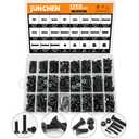1250PCS Black Flat Head Phillips Screws Bolts and Nuts, M2 M3 M4 M5 M6 Metric Full Threaded Phillips Cross Recessed Nylon Plastic Bolts Nuts Assortment Kit Set for Insulate or Fasten PCB Board