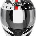 KEEBIK Motorcycle Skull Helmets for Adult Men Women, Full Face Lightweight Street Bike Racing DOT Graffiti Helmet with Extra Clear Visor (MOR3, Large)