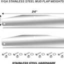 BLVD-LPF OBEY YOUR LUXURY Universal Stainless Steel Mud Flap Weights Semi Truck 24" X 4" Chrome 3 Stud Fit for 24" Wide Mud Flaps - Pair