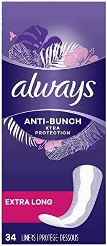 Always Xtra Protection Daily Liners, Long 34 ea (Pack of 4)