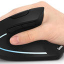 Ergonomic Mouse, LEKVEY Vertical Wireless Mouse  Rechargeable 2.4G Optical Vertical Mice : 3 Adjustable DPI 800/1200/1600 Levels 6 Buttons, for Laptop, Mac, PC, Computer, Desktop, Notebook etc, Black