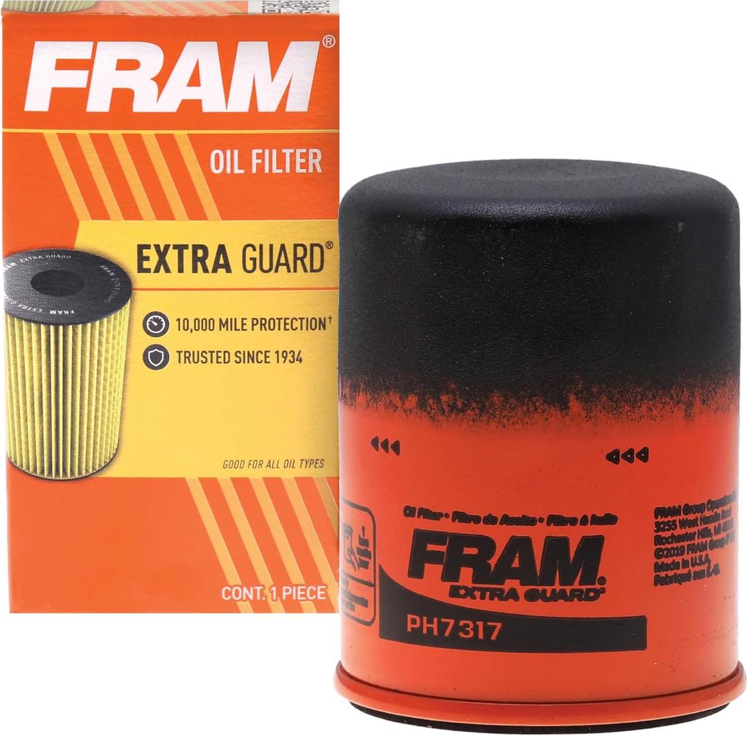 FRAM Extra Guard PH7317, 10K Mile Change Automotive Replacement Interval Spin-On Engine Oil Filter for Select Vehicle Models