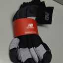 New Balance Men's and Women's Performance Recycled Ankle Socks - 6 Pairs - Moisture Wicking & Durable Reinforcement (X-Large, Black)