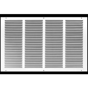 HVAC Premium 22'' x 18'' [Duct Opening] Flat Stamped Steel Return Air Grille - Sidewall and Ceiling - HVAC Vent Duct Cover - White [Outer Dimensions: 23.75''w X 19.75''h]