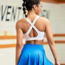 RUNNING GIRL High Impact Sports Bras for Women, High Support Running Strappy Women's Sports Bra with Sewn in Pads (White, XL)