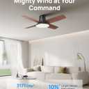 Dreo Ceiling Fans with Lights and Remote, 44 Inch Low Profile, Black Flush Mount Bedroom Ceiling Fan, Reversible Motor, 5CCT LED, 6-Level Dimmable, 6-Speed, Quiet, Timer, Easy-Install