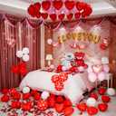 Happy Anniversary & Proposal Balloon Kit  Romantic I Love You, Heart, Bear Balloons, 1000pcs Rose Petals for Wedding, Engagement & Special Occasions