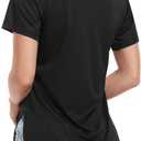 MIER Womens UPF 50+ Sun Protection Workout Tops Short Sleeve UV SPF T-Shirts for Athletic Gym Exercise Yoga, Dry Fit (Black, L)