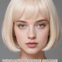 Blonde Bob Wig with Heart Sunglasses - Heat-Resistant, Synthetic Fiber, Adjustable and Natural Looking