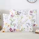 YOU SA Farmhouse Floral Design Pillow Covers Colorful Flowers Print Pillowcases Long Staple Cotton Pillow Covers Set of 2 (Standard,Color-15)