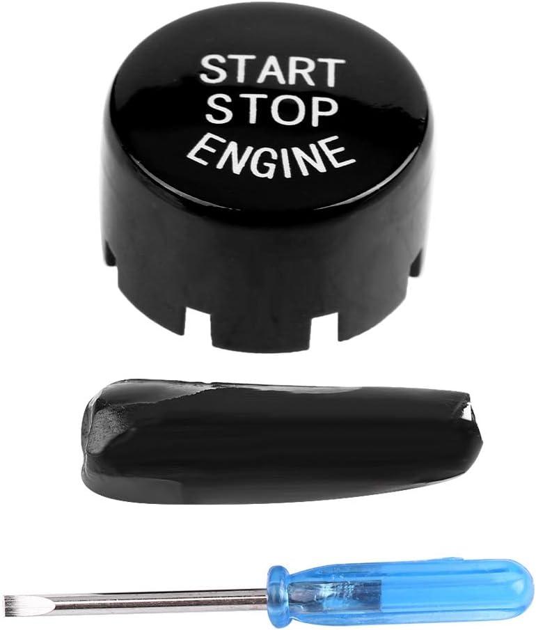 Car Engine Start Stop Switch Button Cover for F20 F21 F22 F23 F30 F31 F32 F33 F10 F11 G30 F12 F13 F01 F02(Black)