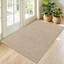 HearthCraft Ultra Thin Door Mat Indoor Entrance,32x48 Entryway Mat,Beige