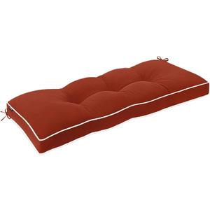 Favoyard Outdoor Bench Cushion 48 x 16 Inch Water-Resistant & 3-Year Fade Resistant Patio Furniture Cushions Tufted Garden Seat Pads for Indoor/Outdoor Porch Sofa Settee Couch with Ties, Red
