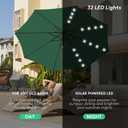 JEAREY Upgrade 9FT LED Lighted Patio Umbrella, Solar Outdoor Umbrella, Tilt Table Umbrella for Pool, Deck & Yard(Dark Green)