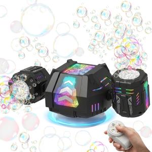 Bubble Machine, Rechargeable Dual-Nozzle Bubble Machine with Remote Control, 30000+ Bubbles Per Minute, RGB Lights, Bubble Machine for Kids, Weddings, Birthday Parties, Outdoor Activities