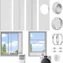BEWAVE Dryer Vent Window Kit, Window Vent Kit Fit with 4 Ducting Dryer Vent Hose & 5.9 AC Hose for Sliding Window, Adjustable Vent Kit for Inline Duct Fans, Air Conditioner, Dryer, Grow Tents