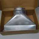 Pasimy 4'' Dia x 3-1/4" x 10'' L Rectangular to Round Duct Galvanized Steel Transition for Connecting Duct Fittings