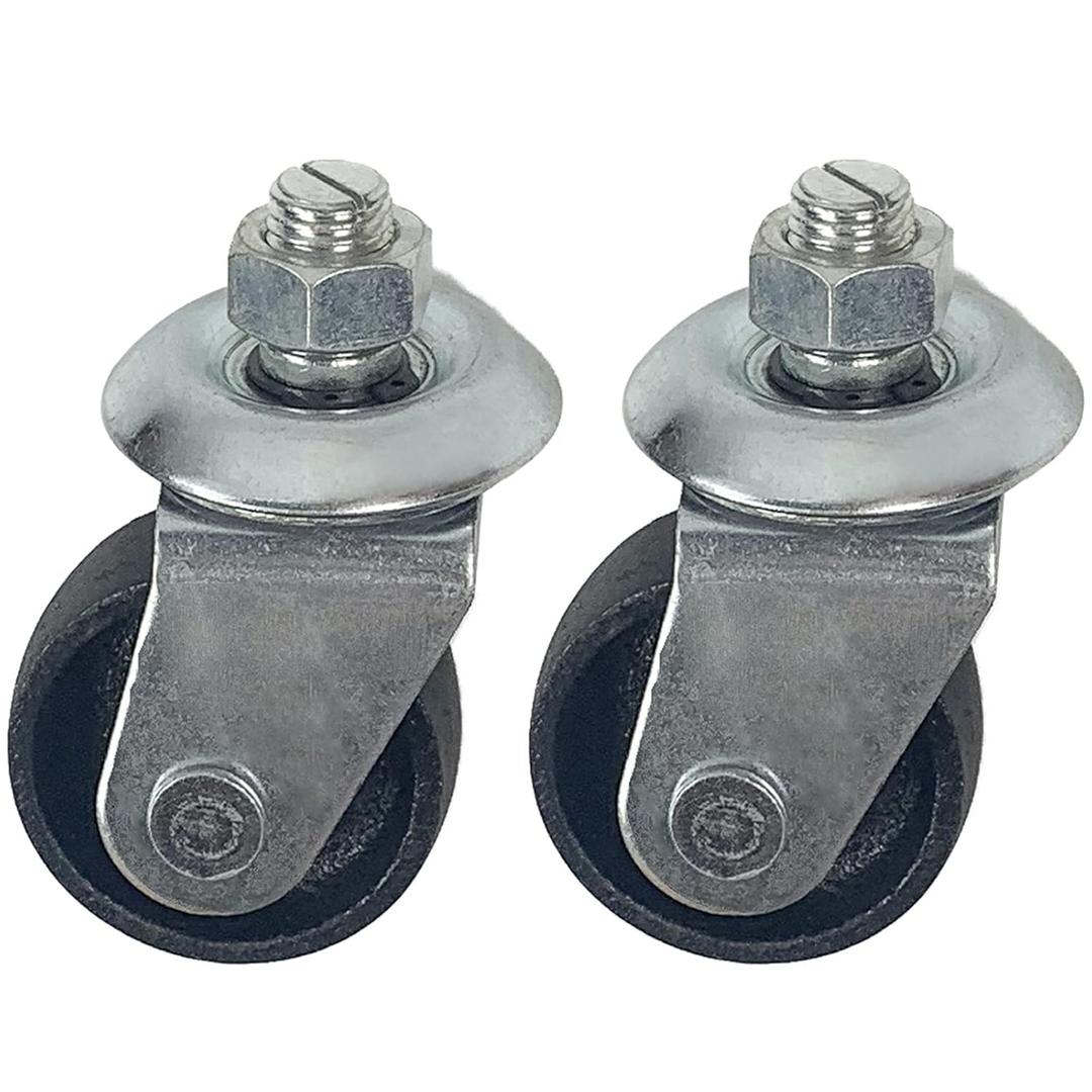 Floor Jack Casters for 3 Ton Floor Jack, Cast Iron Caster Wheels, Quality Replacement Parts Fit for ATD, Cornwell, Mac Tools, Matco, Mountain, Napa, Sunex & More, Pack of 2 (12mm Stem)