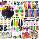 201PCS Halloween Party Favors , Bulk Fidget Toys for Party Supplies, Halloween Treats Non Candy School Classroom Carnival Prizes, Treasure Box Toy Chest, Halloween Gifts, Goodie Bag Stuffers