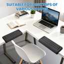 VAGAU L-Shaped Arm Rest for Desk, Memory Foam Elbow Support Padding Set with Non-Slip,2-Piece Ergonomic Desk Edge Cushion & Wrist Rest for Computer Keyboard, Office and Home Use (Black)