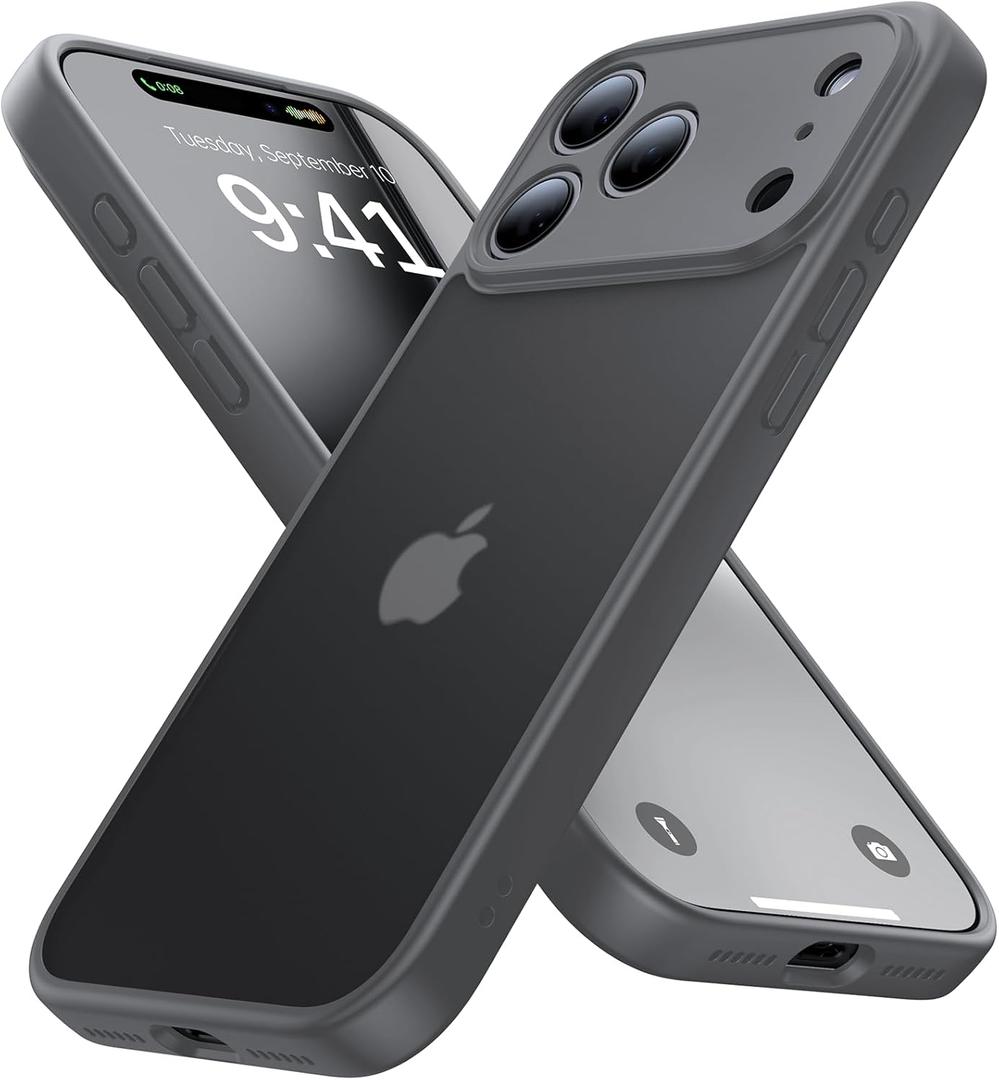 Eastinbox for iPhone 17 Pro Max Case [16FT Military Grade Shockproof], Anti-Slip Anti-Scratch, Slim Translucent Frosted Matte Phone Cover, Case for i Phone17 Pro Max 6.9", Gray