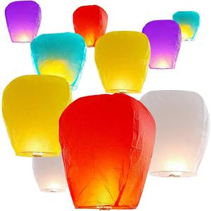 12Pcs Colorful Paper Lanterns with Marker Pen Decorative for Family Celebrations, Weddings & Party Decor