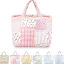 Sminra Corduroy Small Tote Bible Bag for Women, Mini Daily Handbag Cute Aesthetic for Book, Essential, Water Bottle Organizer