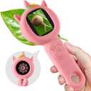 Kids Microscope- 500x Magnification,16X Zoom,Handheld Microscope for Kids with HD Cam,Portable Science Learning Tool,Christmas Birthday Gifts for Boys Girls Aged 3-12 (Pink)