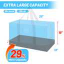 6 Pack Large Moving Bags, 115lb Capacity Heavy Duty Packing Bags with Internal Compression Straps, Storage Bag with Zippers and Strong Handles, Alternative to Moving Boxes -103L,Clear and Black