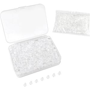 7 x 600pcs 4mm Silicone Earring Backs for Studs Earring Backings Soft Clear Ear Safety Back Pads Backstops Bullet Clutch Stopper Replacement for Fish Hook Studs Hoops (Rounded)