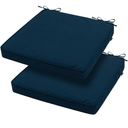 Square Corner Seat Cushion, 23" x 23", 2 Pack, Indoor/Outdoor Waterproof Weather Resistant Universal Chair Pads for Patio Garden Dining - Blue Navy