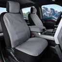 Coverado Rear Car Seat Covers, Waterproof Canvas Seat Protector for Car Seat Cushions for Kids & Dogs, Seat Covers Compatible with 2015-2026 Ford F150&2017-2026 Ford F250 F350 F450 (Gray, 2PCS)