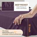 4 Piece Sheet Set - Comfy Breathable & Cooling Bed Sheets Set, Soft and Wrinkle Free, Deep Pockets, Easy & Secure Fit, Hotel Luxury Bedding for Women, Men - Oeko-Tex - (Purple,Queen)