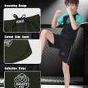 Runhit Kids MMA BJJ Wrestling Shorts, Youth Boys No Gi Grappling Shorts for Boxing, Jiu Jitsu, Muay Thai, Training S
