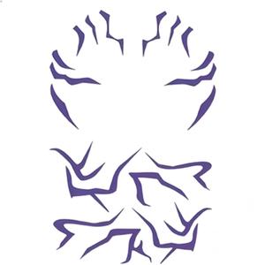 2 x 3 Sheets Purple Temporary Tattoos, Waterproof Cosplay Tattoos Stickers Cosplay Costume Accessories for Halloween Cosplay Party