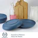 Homienly Dinner Plates Set, Alternative to Plastic Plates,Wheat Straw Plate Set of 8,Lightweight Microwave and Dishwasher Safe Plate,Unbreakable Salad Plates for Kitchen, Camping (Blue,10 inch)