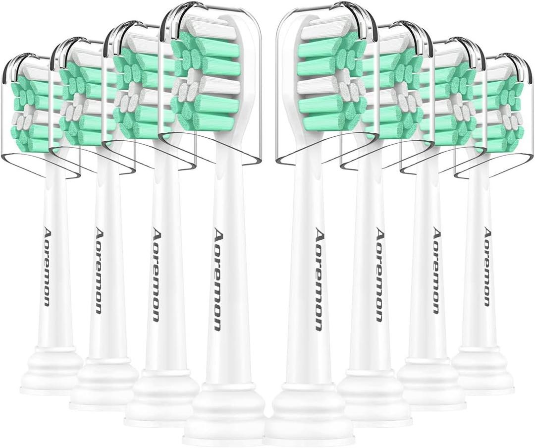 Aoremon Replacement Heads for Sonicare - Toothbrush Heads Compatible with Philips Sonicare Snap-on Electric Toothbrush (White),8 Pcs