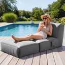 fond + found Comfy Outdoor Bean Bag Lounger Patio Lounge Chairs for Outside, Large