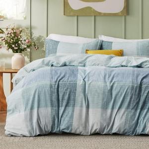 Reversible Buffalo Plaid Duvet Cover Set with Zipper 68"x90", pillowcase: 30"x24"
