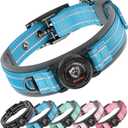 Dog Collar with Airtag Holder for XLarge Dogs, Upgraded Waterproof Air Tag Dog Collar Widened Comfortable Padded, Reflective, Ultra-Durable, Heavy Duty Dog Collars Adjustable - XL(24" - 28") Blue