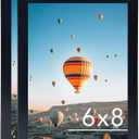JCJMY 6x8 Picture Frame Set of 2 Black for Wall Hanging or Tabletop- Wall Mounting Horizontally or Vertically, 6 x 8 Wall Gallery Poster Photo Frames for 6 by 8 Photo,2 Pack, Black