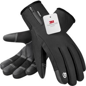 Winter Gloves - Men & Women - 3M Premium Insulation - Waterproof - Ski Gloves - Touchscreen Fingers - Windproof & Thermal - Unisex-Adults - Skiing - Green, White (Black) XL