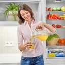 4 Pcs Plastic Pitcher with Lid and Handle Clear Plastic Water Pitcher Shatter Proof Jugs for Drinks Fridge Iced Tea Juice Milk Lemonade Sangria Cold or Hot Beverages (68 oz)